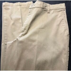 Wrangler Mens Relaxed Fit Khaki Chino Pants Tan 35x36 Cotton Blend Workwear